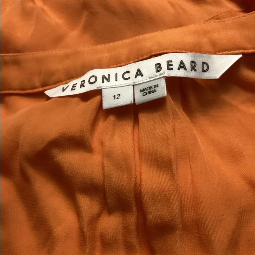 Veronica Beard Orange Button-Front Midi Dress - Picture 6 of 6